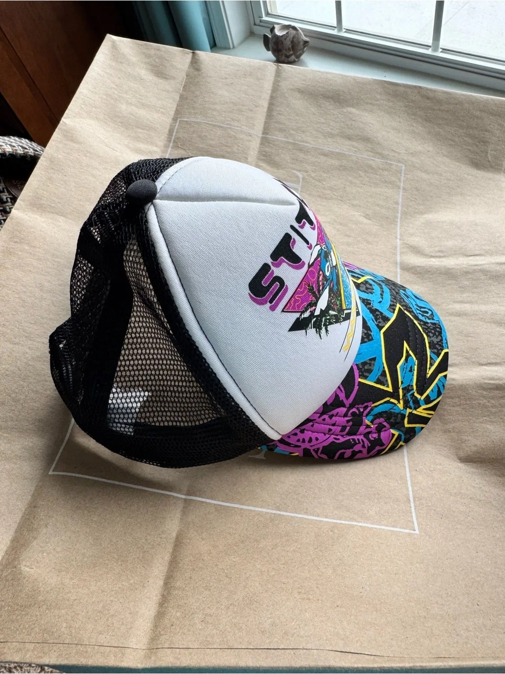 Disney Kids Trucker Hat - White, Black, Blue & Yellow- Lilo & Stitch